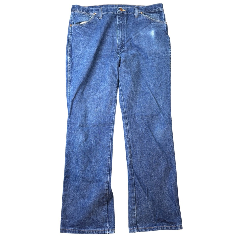 Vintage Wrangler Cowboy Cut 936PWD Denim Slim Fit Jeans Mens 38x32 Western Rodeo
